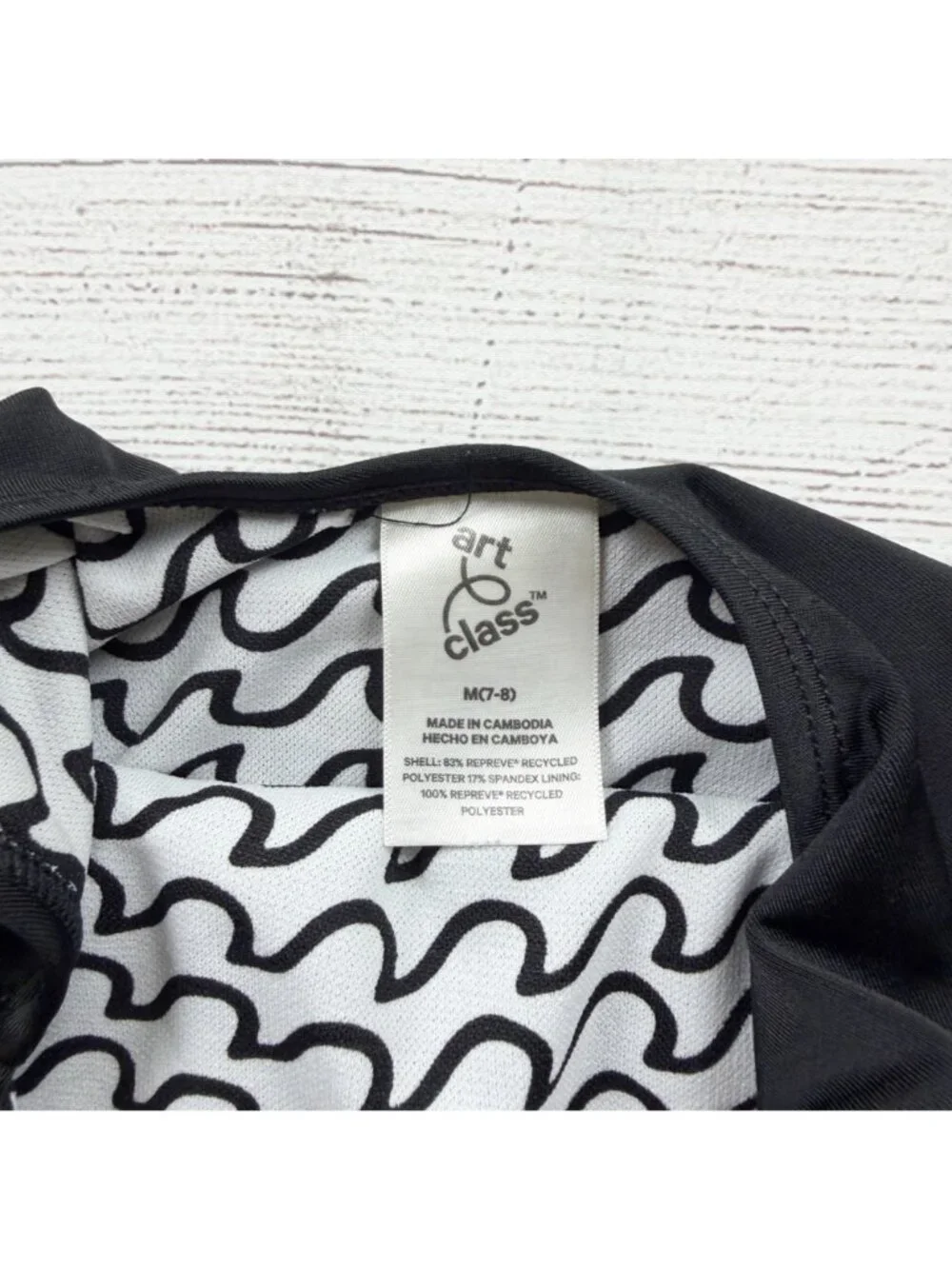 Art Class Believe In Mermaids Black One Piece Swimsuit Girls M 7-8